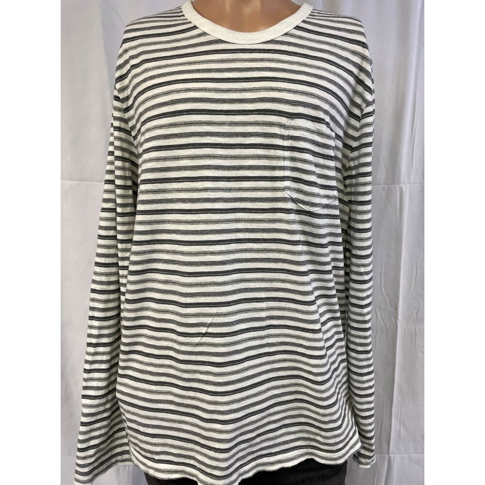Gap Men's Gray Striped T-shirt Long Sleeve Size XL SKU 4717